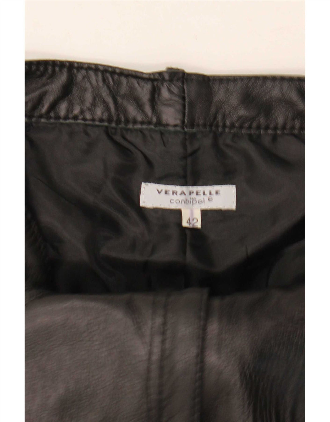 Pantaloni drepti din piele pentru femei Conbipel IT 42 Medium W27 L30 Negru