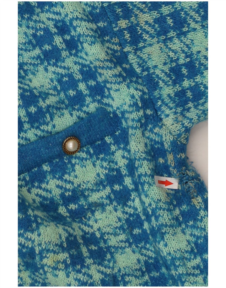 Pulover cardigan supradimensionat pentru femei Zara UK 10 Bumbac cu picior de gală albastru mic