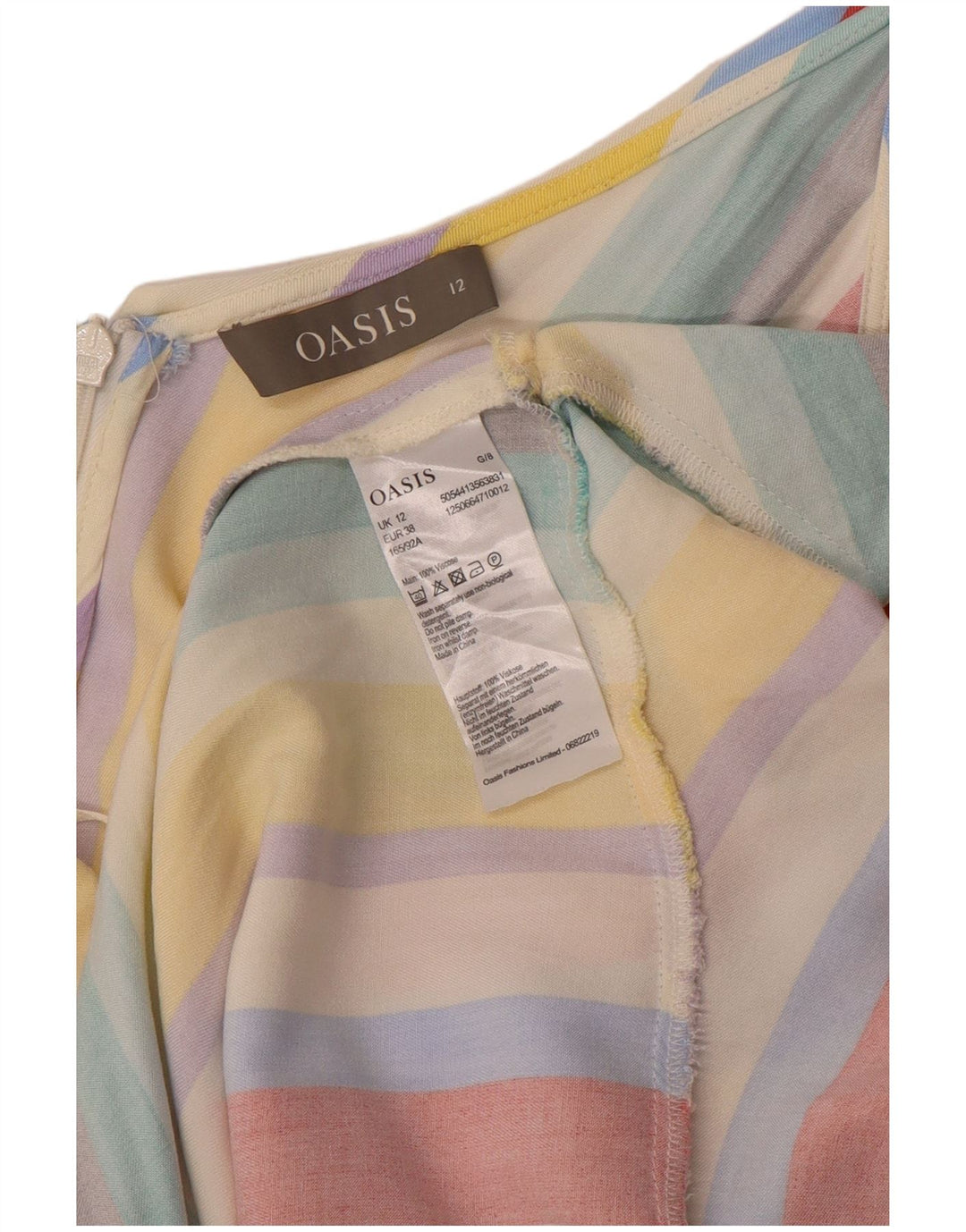 Rochie de soare pentru femei Oasis UK 12 Medium, multicoloră, în dungi, viscoză