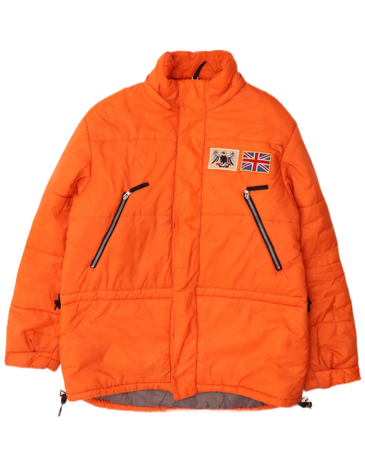 Jachetă de schi cu grafică Explorer pentru bărbați UK 40 Large Orange