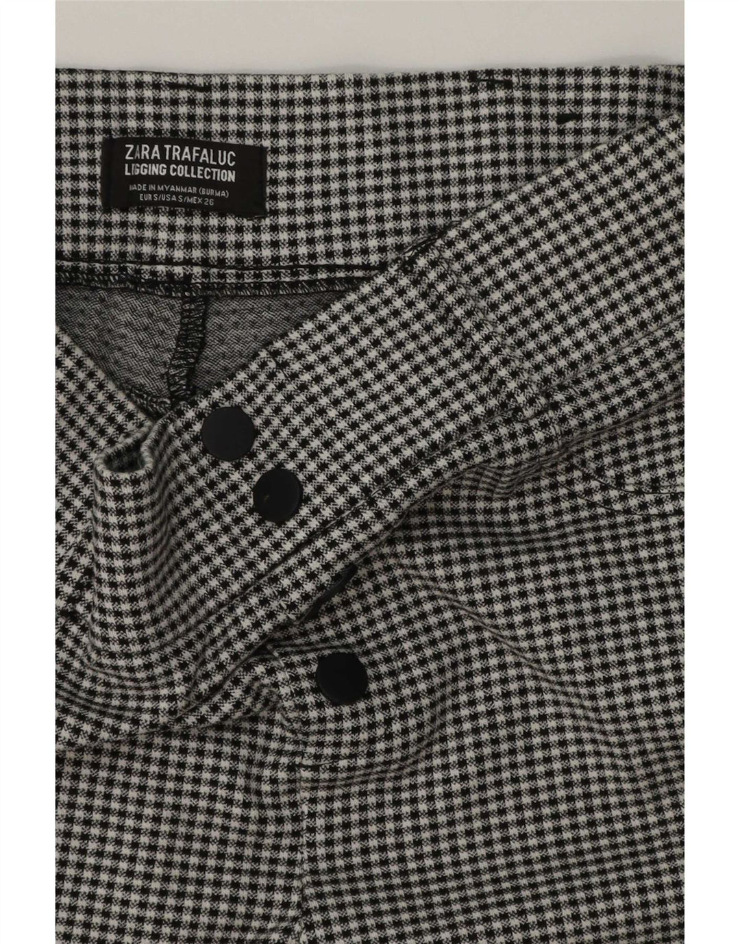 Leggings Trafaluc pentru femei Zara Marea Britanie 8 Mici Negru Gingham