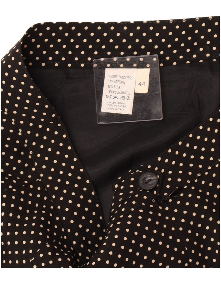 Fusta creion vintage pentru femei IT 44 Medium W28 Acetat cu pete negre