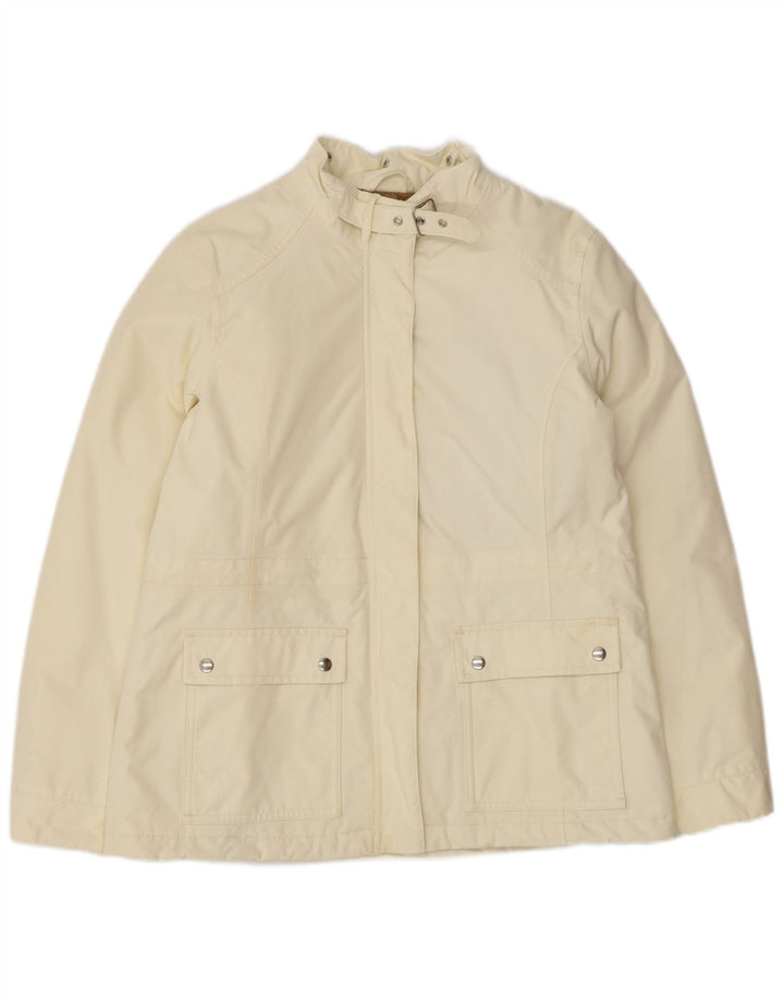 Jachetă Windbreaker supradimensionată pentru femei Lands End UK 10 Small din nailon alb