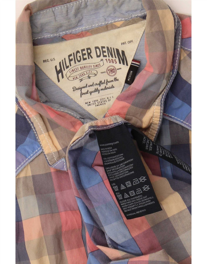 Cămașă cu mânecă scurtă cu grafică Tommy Hilfiger pentru bărbați, carouri medii multicolore