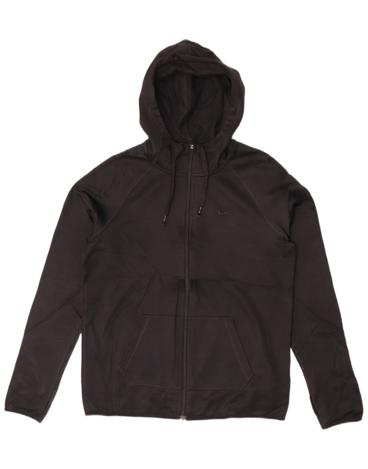 Pulover Nike pentru bărbați Therma-Fit, cu fermoar, poliester, negru