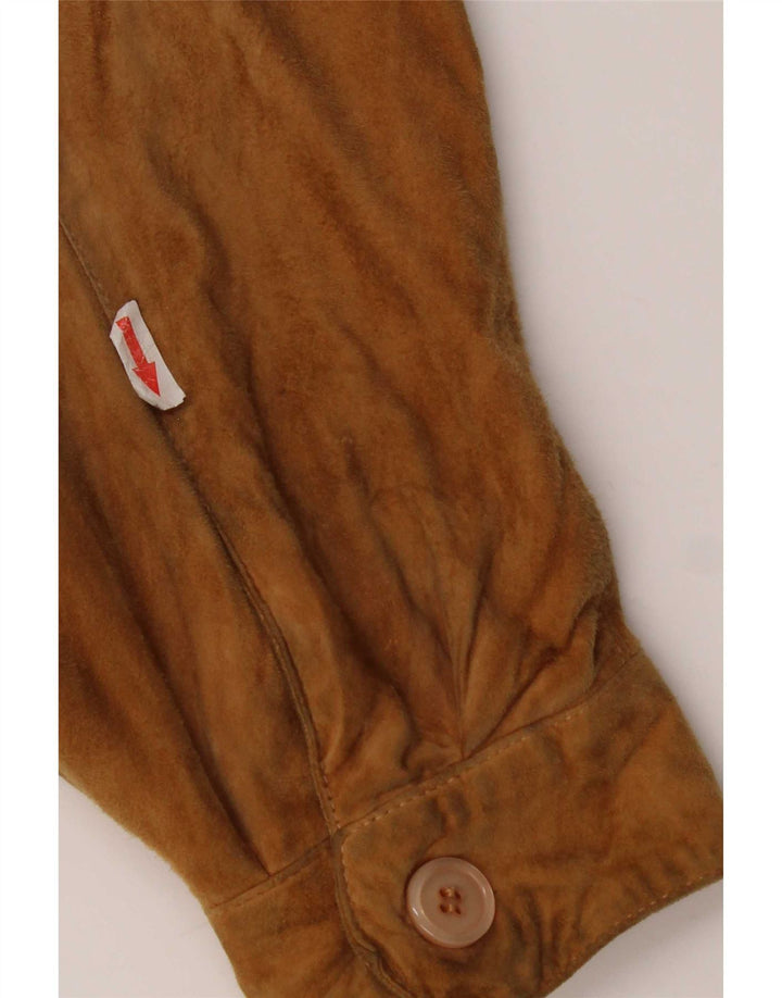 Jachetă vintage bărbătească din piele intoarsa EU 54 XL din piele bej