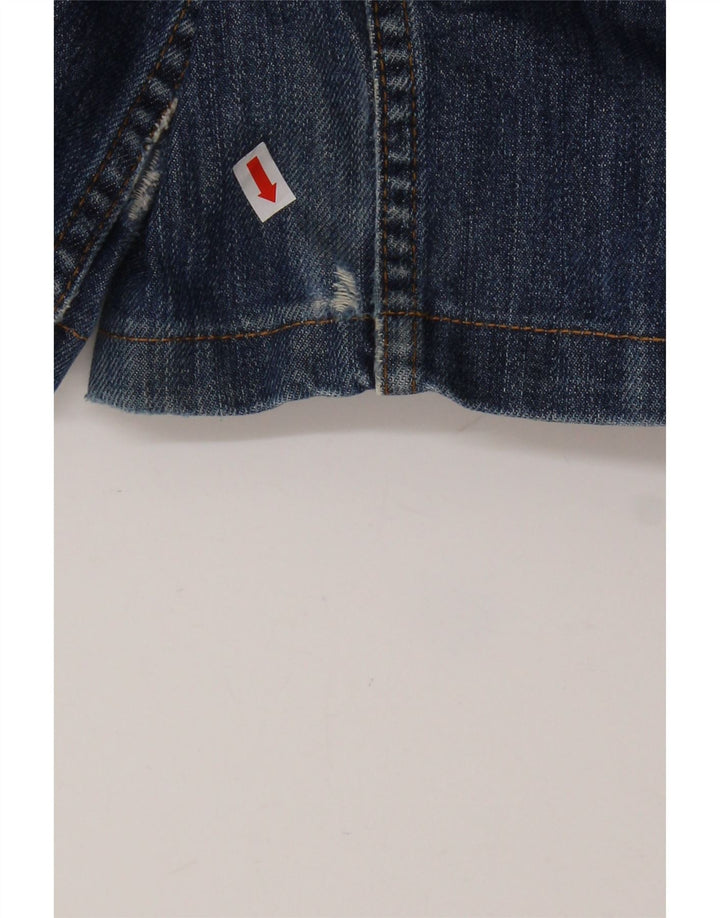 Massimo Dutti Blugi Distressed Straight pentru bărbați EU 42 Large W32 L29 Blue