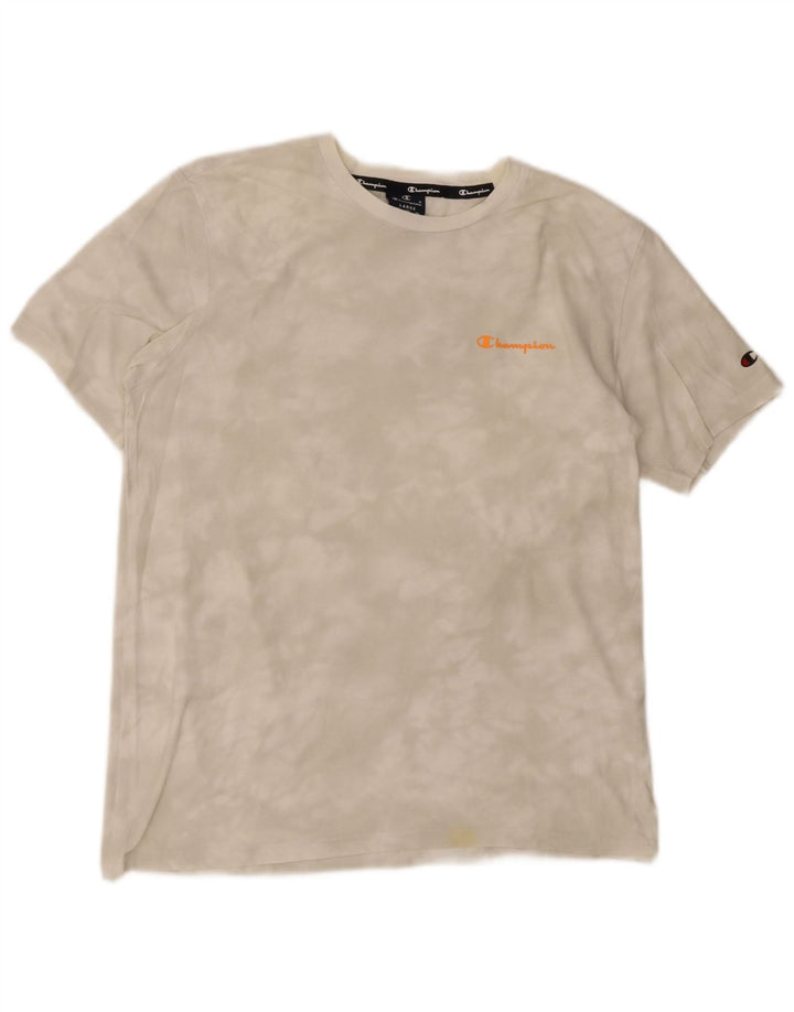 Tricou pentru bărbați Champion Top mare, alb, din bumbac Tie Dye
