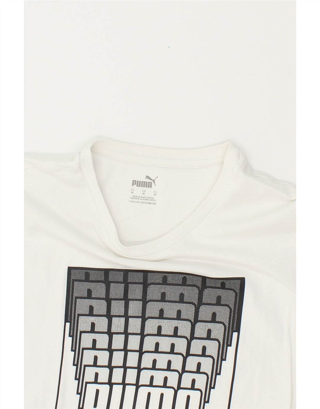 PUMA Mens Graphic T-Shirt Top Medium White Cotton Vintage Puma and Second-Hand Puma from Messina Hembry 