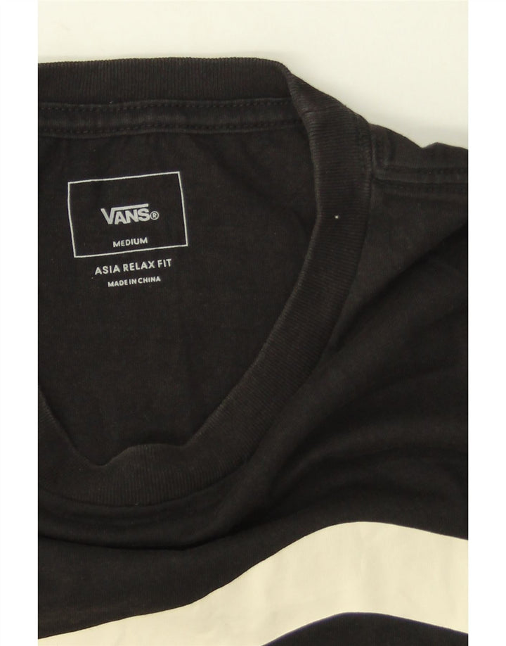 Tricou Vans pentru bărbați, cu croiala relaxată, top mediu, negru, bumbac color bloc