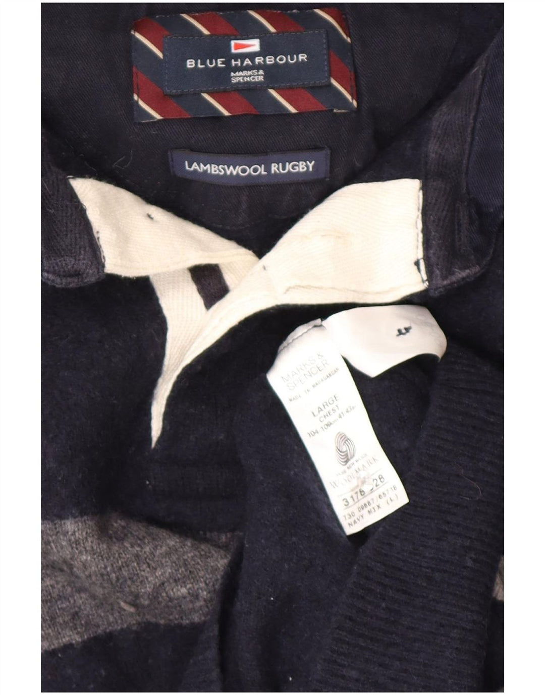 Marks & Spencer Pulover pentru bărbați, Blue Harbour, cu gât polo, mare, bleumarin