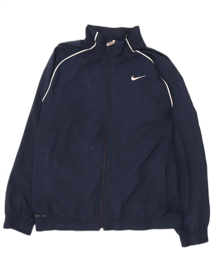 Jachetă de top pentru trening Nike Dri Fit pentru bărbați, poliester mediu albastru bleumarin