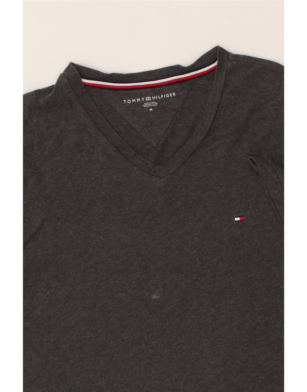 TOMMY HILFIGER Mens T-Shirt Top Medium Grey Vintage Tommy Hilfiger and Second-Hand Tommy Hilfiger from Messina Hembry 