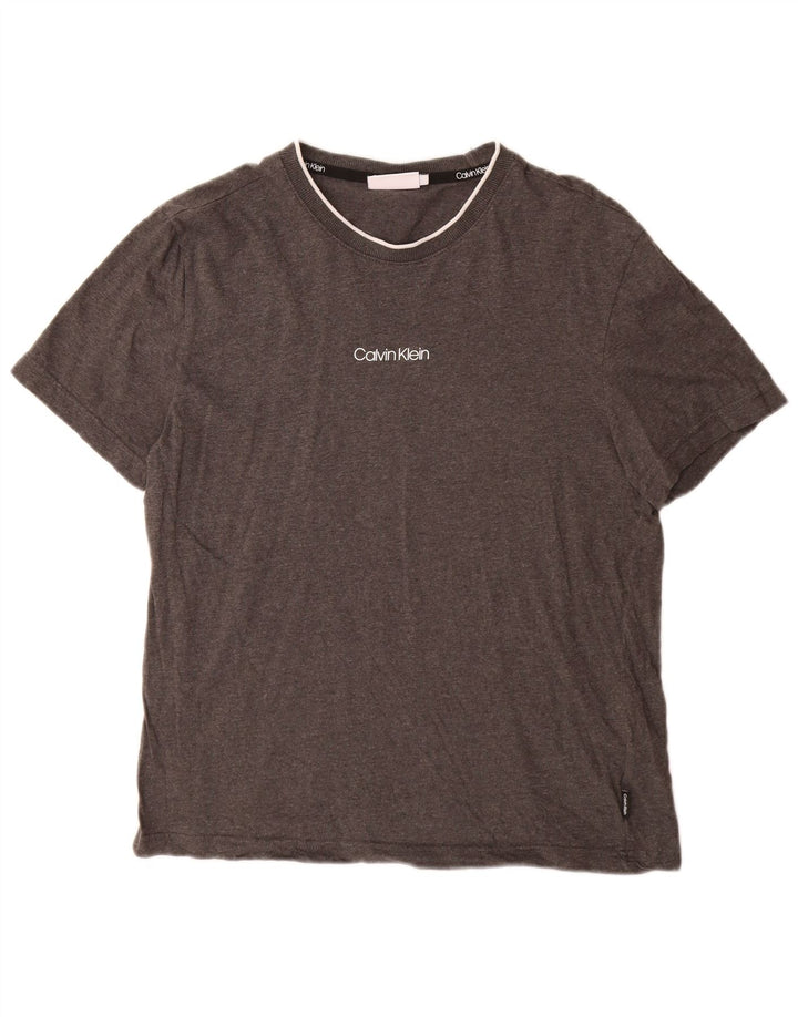 Tricou grafic Calvin Klein pentru bărbați Top din bumbac cu pete gri mediu