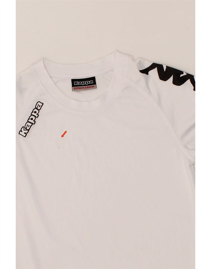 KAPPA Boys Graphic T-Shirt Top 9-10 Years White Polyester Vintage Kappa and Second-Hand Kappa from Messina Hembry 