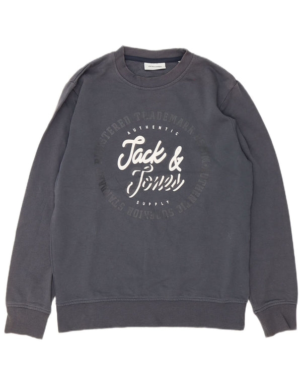 Pulover cu grafică Jack & Jones pentru bărbați, gri mediu