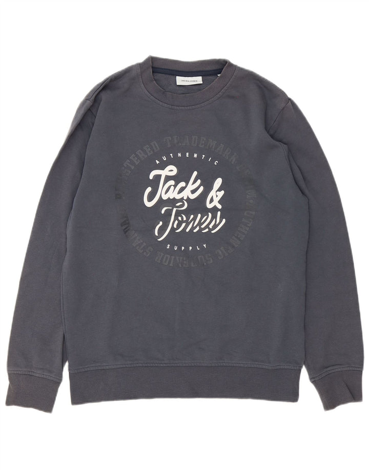 Pulover cu grafică Jack & Jones pentru bărbați, gri mediu