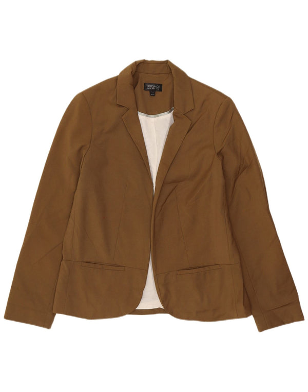 Topshop Jachetă Blazer oversized pentru femei UK 10 Mic Maro Poliester