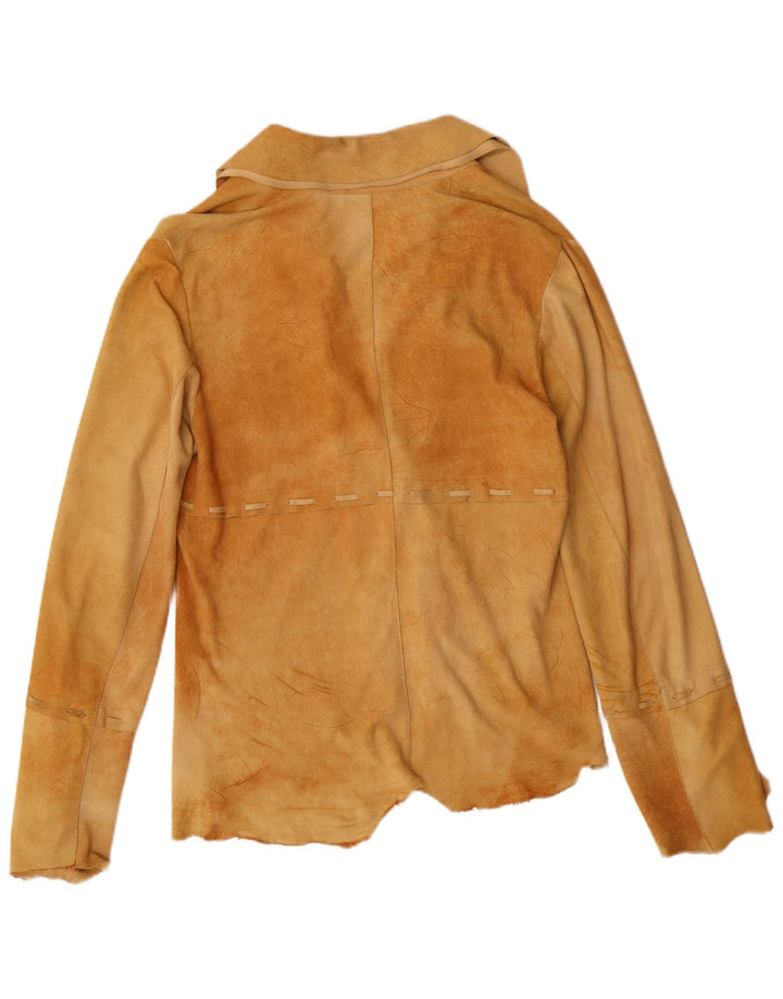 Jachetă de cămașă de piele de căprioară pentru femei Fontanelli IT 46 Mare Bej din piele