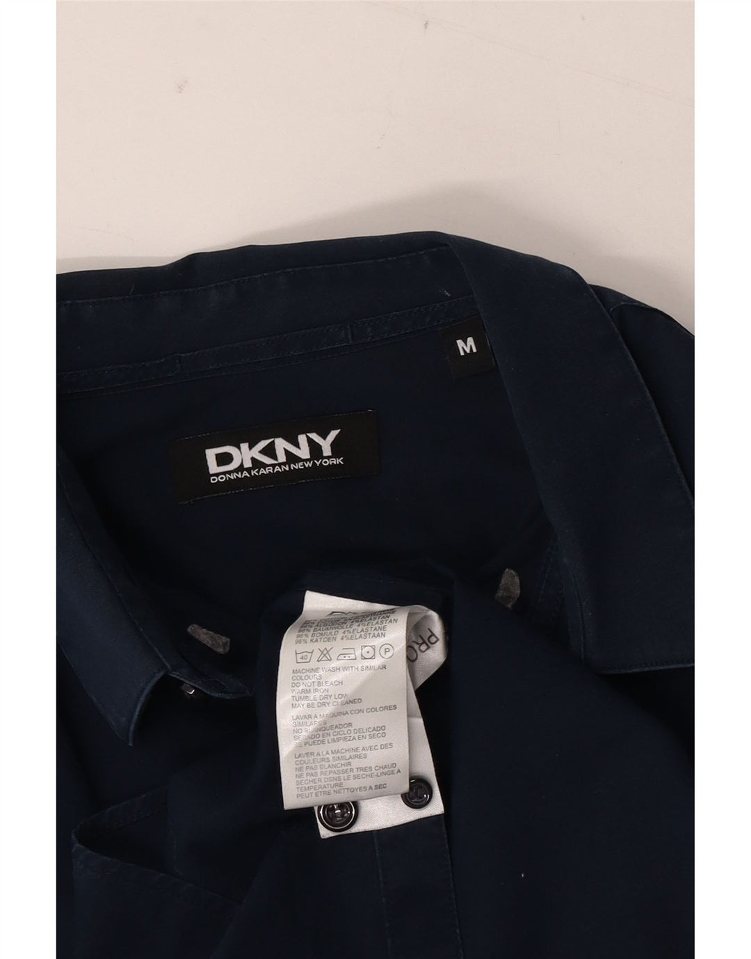 Cămașă pentru bărbați DKNY, bumbac, albastru bleumarin mediu