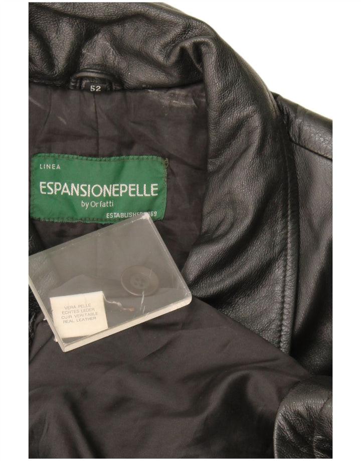 Palton din piele pentru bărbați Orfatti IT 52 XL din piele neagră