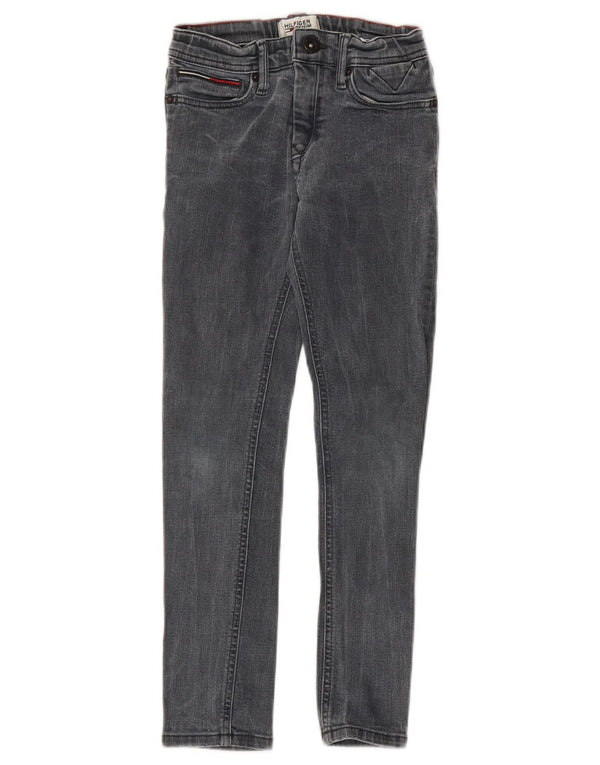 TOMMY HILFIGER Blugi skinny pentru fete 7-8 ani W20 L22 bumbac gri