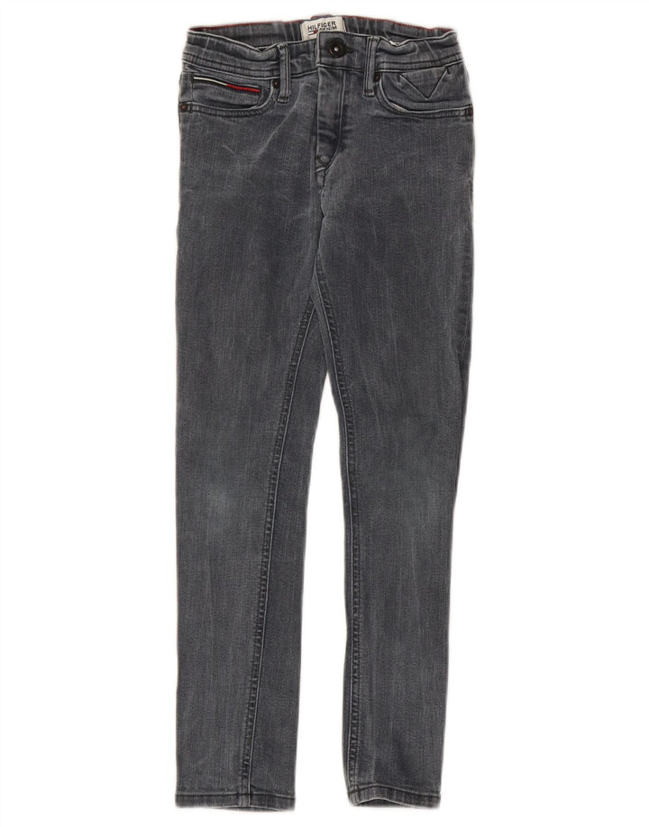 TOMMY HILFIGER Blugi skinny pentru fete 7-8 ani W20 L22 bumbac gri