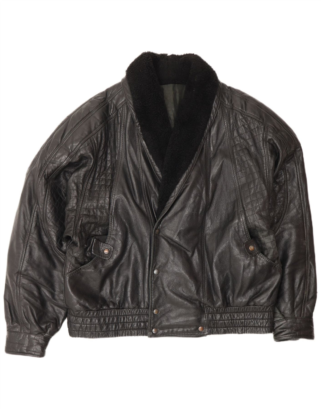 Geacă din piele vintage pentru bărbați IT 52 XL neagră