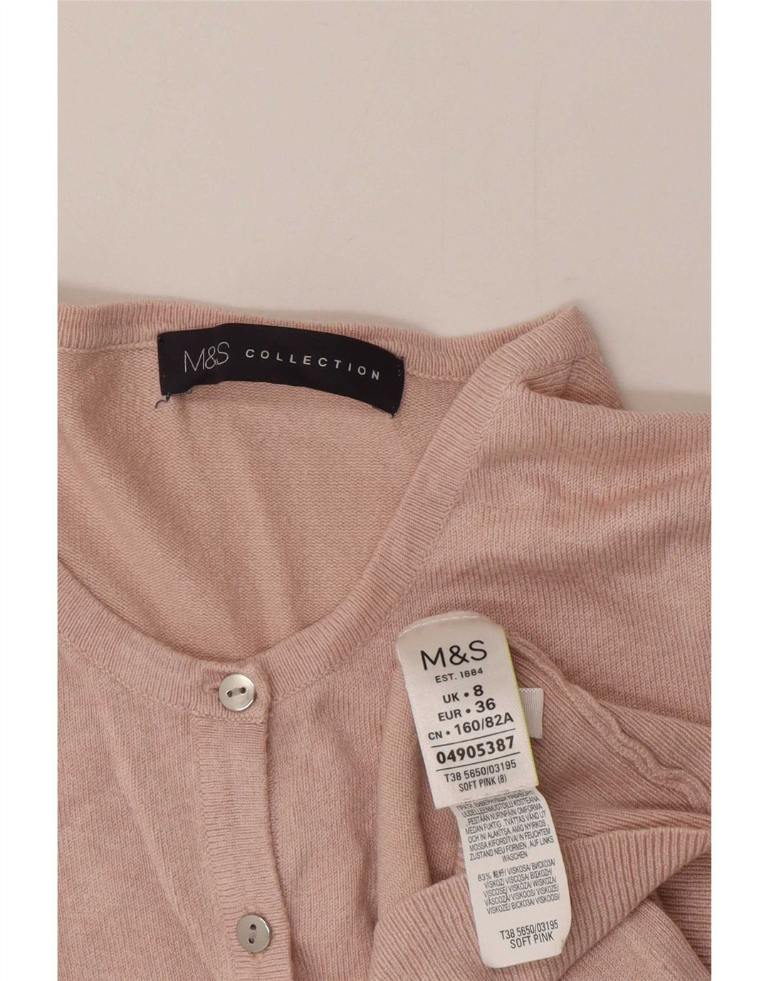 Pulover cardigan pentru femei Marks & Spencer UK 8 mic roz viscoză