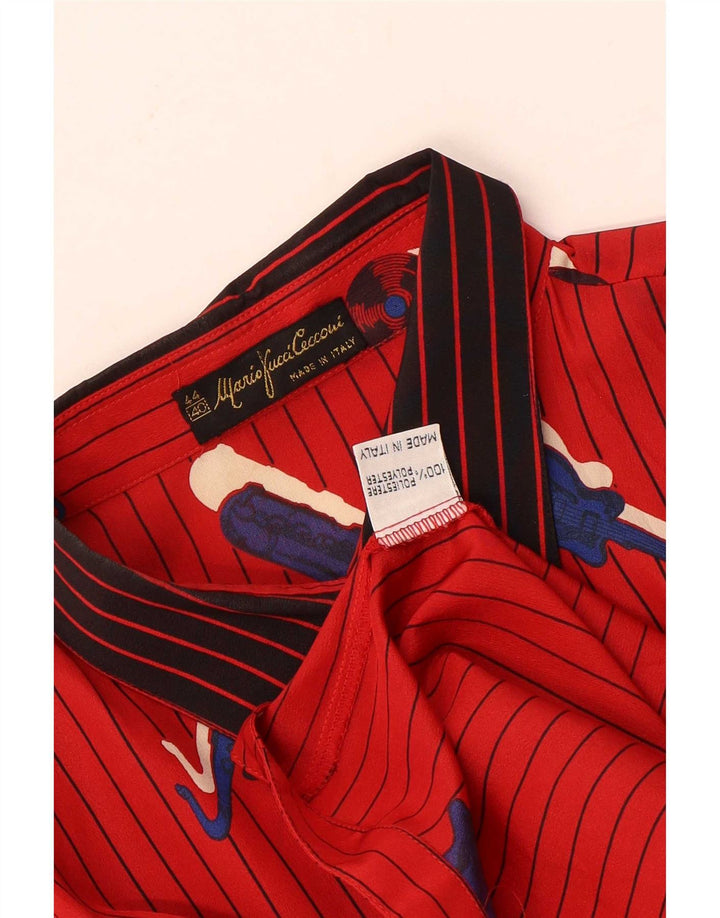 Bluză cămașă pentru femei Mario Pucci Cecconi IT 44 Medium Red Pinstripe