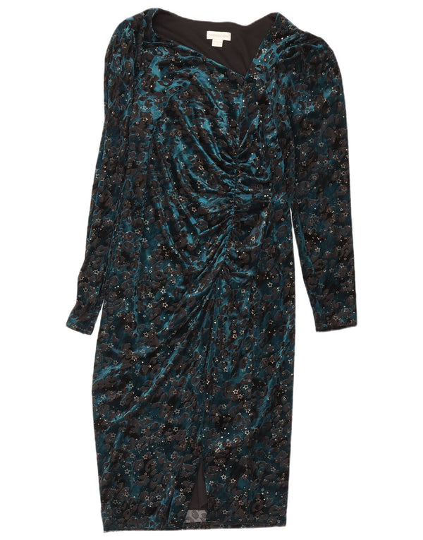 Rochie teacă cu mânecă lungă pentru femei Monsoon UK 12 Medium Blue Animal Print