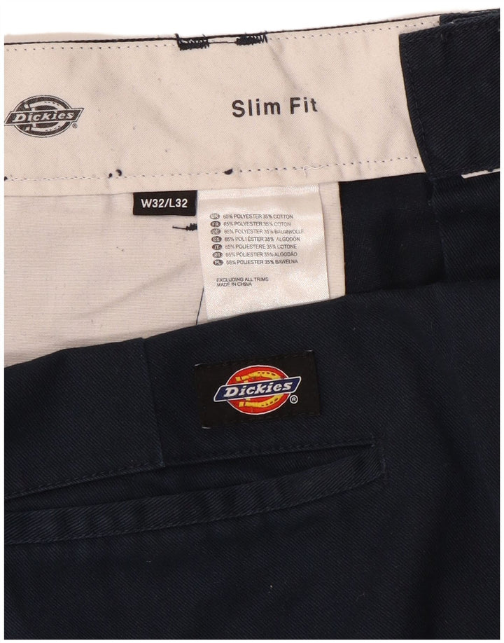 Pantaloni chino slim pentru bărbați Dickies L32 L32 poliester bleumarin