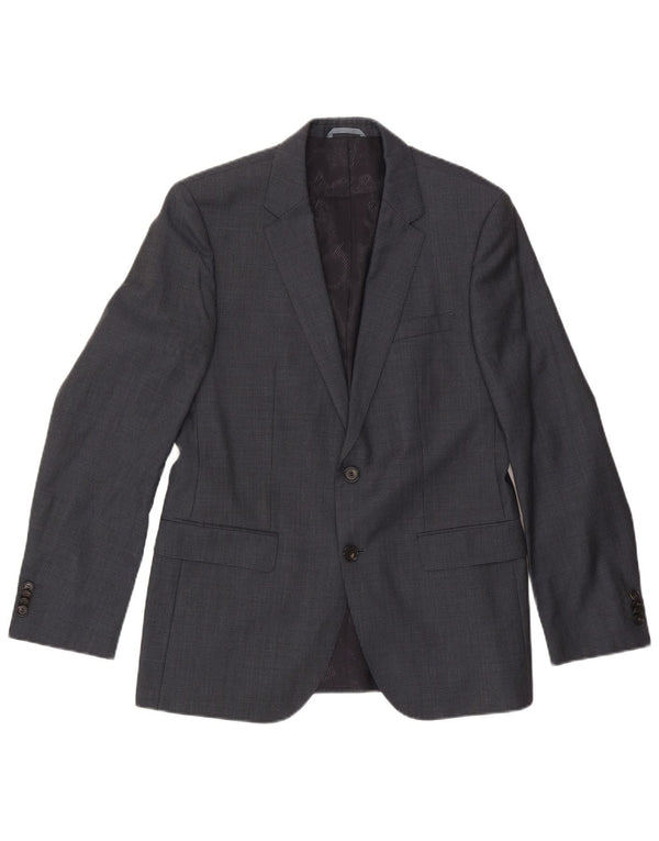 Blazer pentru bărbați Hugo Boss, cu 2 nasturi, EU 48, lână cu picior de gală, gri mediu