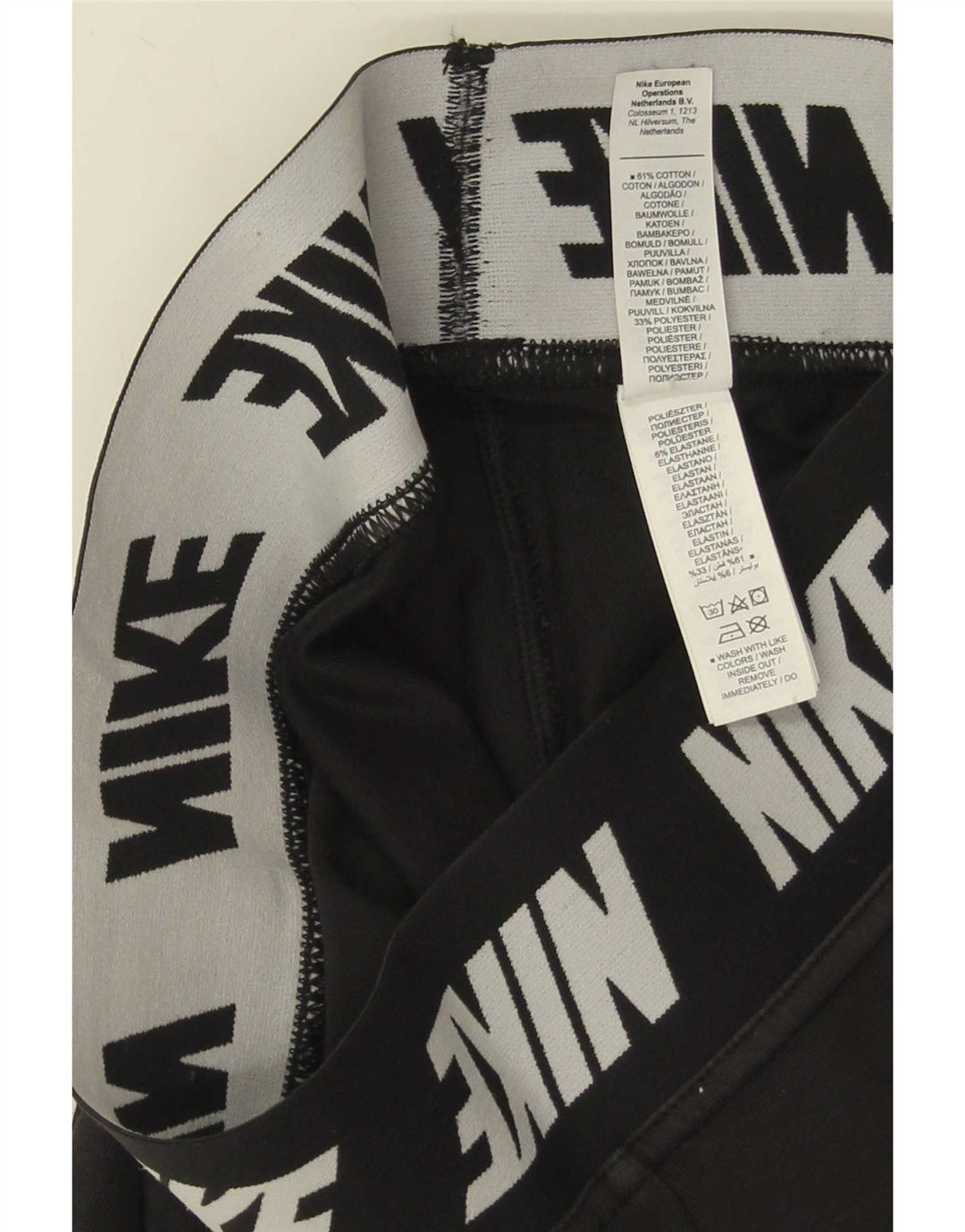 Leggings grafic Nike pentru femei UK 8 Small Black Bumbac