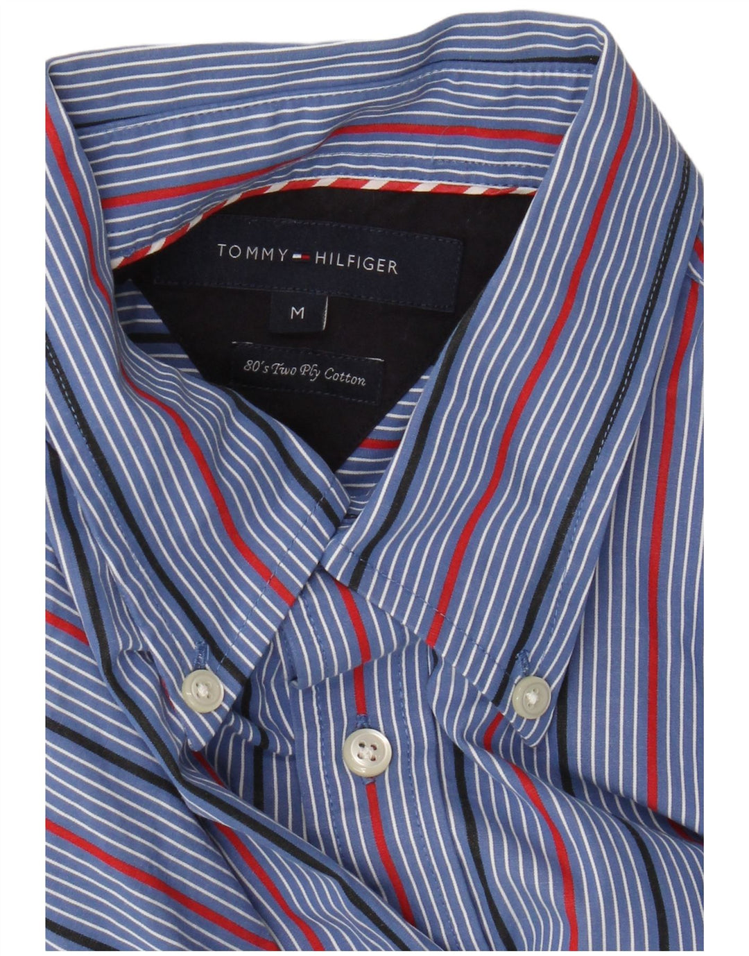 Cămașă Tommy Hilfiger pentru bărbați, bumbac cu dungi albastre medii
