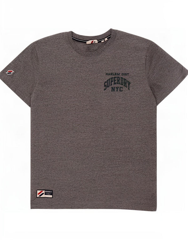 Tricou grafic pentru bărbați Superdry Top din bumbac cu pete gri mediu