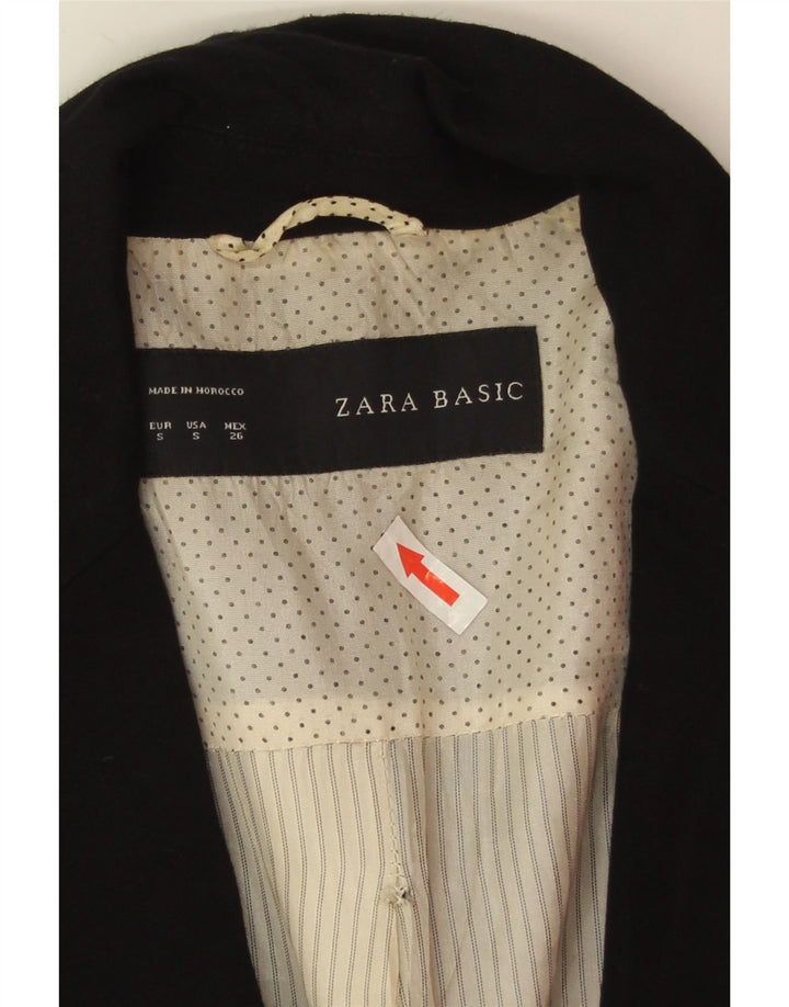 Blazer pentru femei Zara cu 1 nasture, UK 10, mic, negru, viscoză