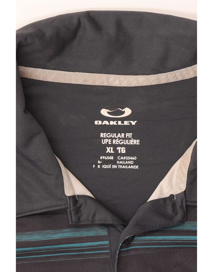 Cămașă polo Oakley pentru bărbați, cu formă regulată, XL, cu dungi gri