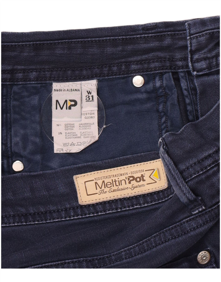 Pantaloni scurți din denim pentru bărbați Meltin' Pot W31, bumbac, albastru bleumarin mediu