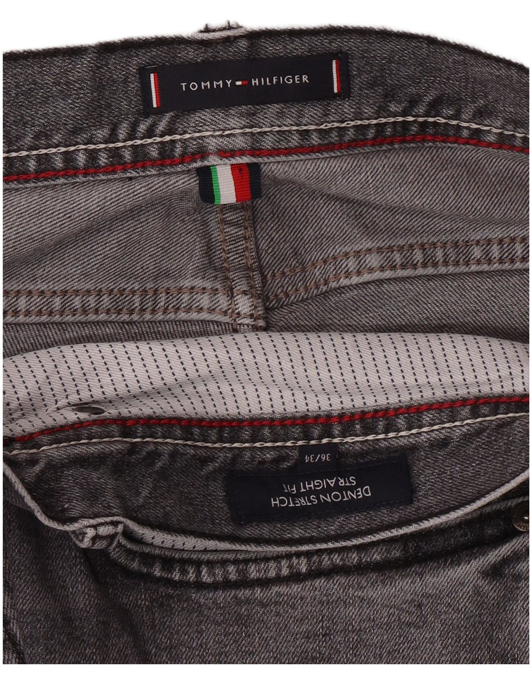 TOMMY HILFIGER Blugi Denton Straight pentru bărbați W36 L27 gri