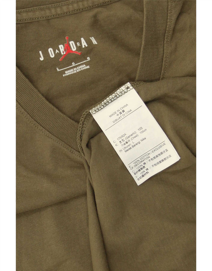 Tricou grafic Jordan pentru bărbați Top mare din bumbac kaki
