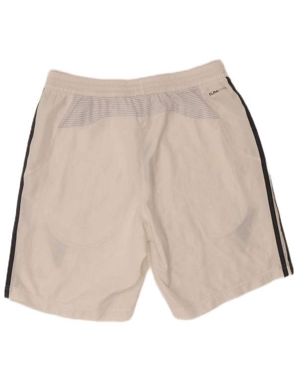 Pantaloni scurți sport pentru bărbați Adidas Climacool, alb mediu, poliester color bloc