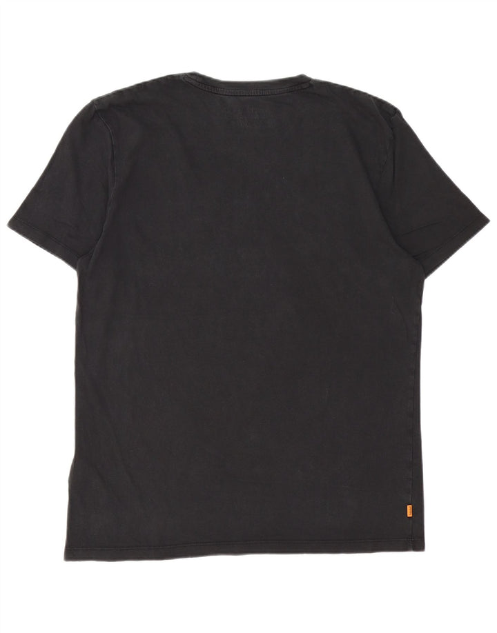 Tricou grafic Timberland pentru bărbați, cu croială obișnuită, mic, negru, bumbac