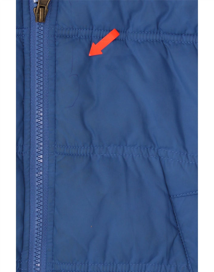 Gilet căptușit cu glugă Benetton pentru băieți 11-12 ani, mare, albastru, poliester