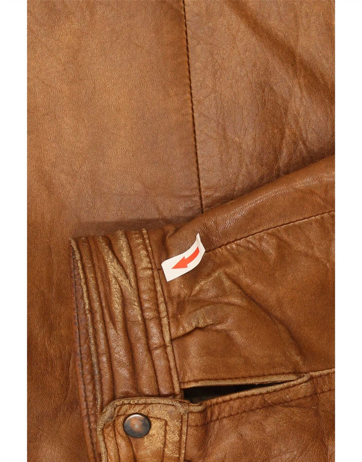 Geaca de piele vintage pentru barbati IT 56 2XL maro
