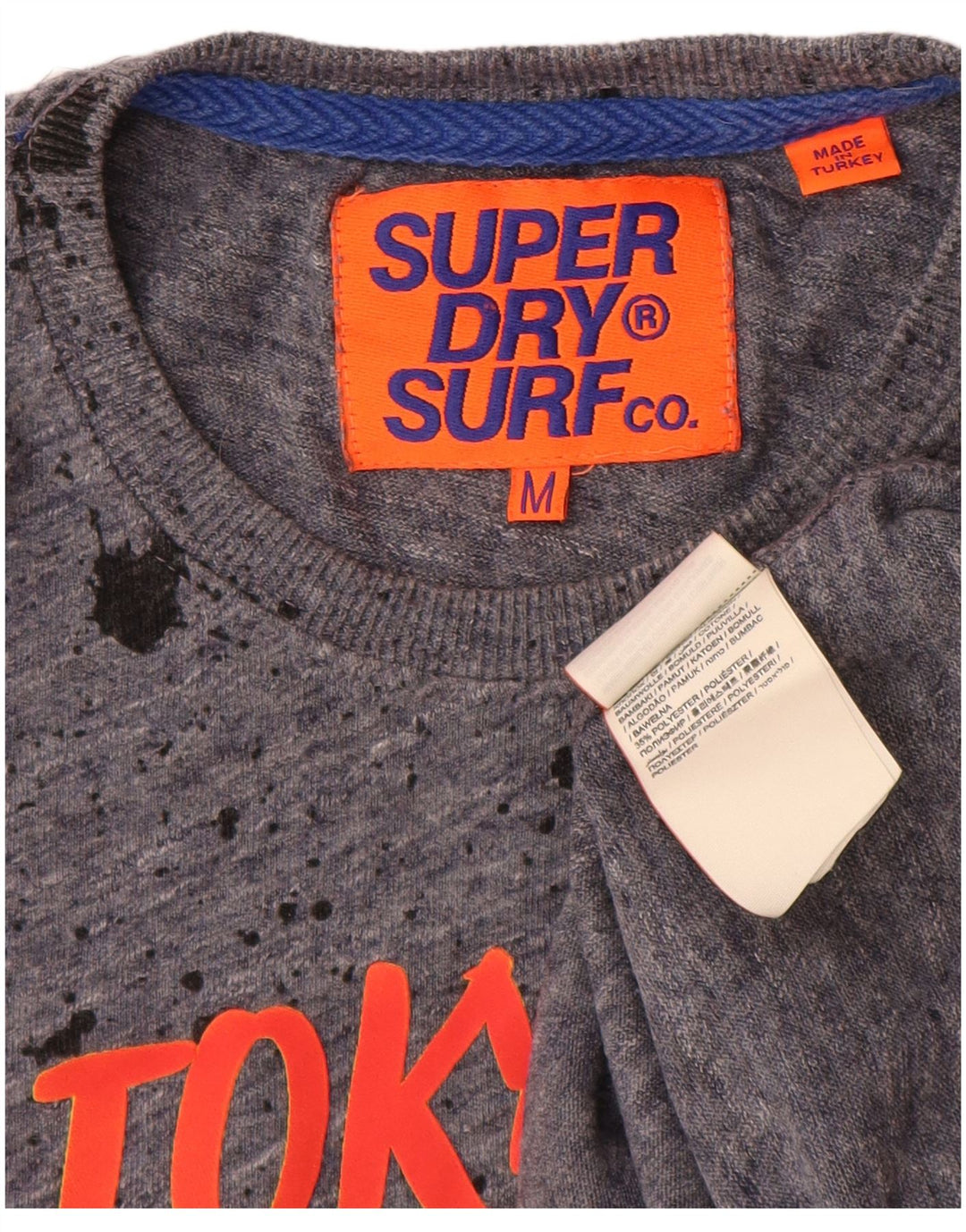 Tricou grafic pentru bărbați Superdry Top Medium Gri Tie Dye Bumbac