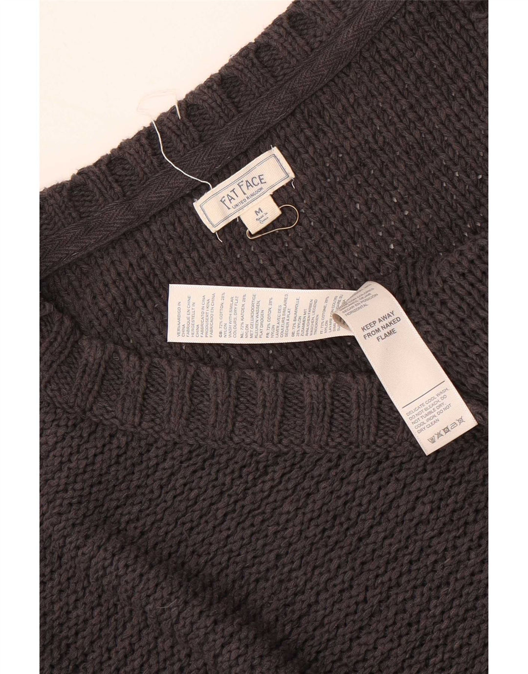 Pulover pentru femei Fat Face, cu mânecă scurtă, cu decolteu în V, UK 14 Medium Negru