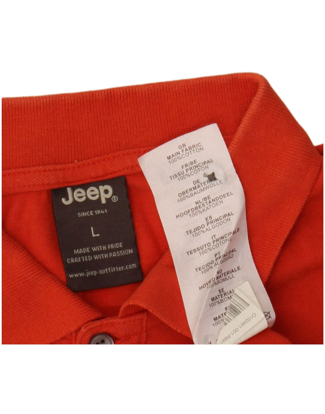 Tricou polo pentru bărbați Jeep, bumbac portocaliu mare