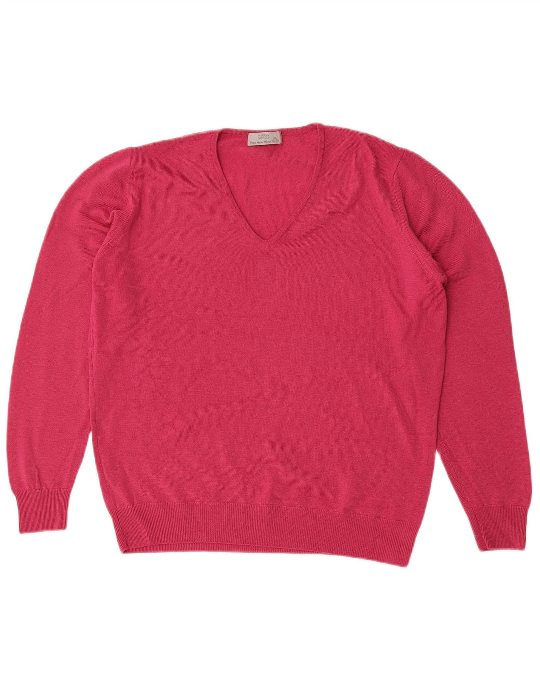 Pulover pentru femei Marks & Spencer cu decolteu în V UK 14 Medium Pink Lână nouă