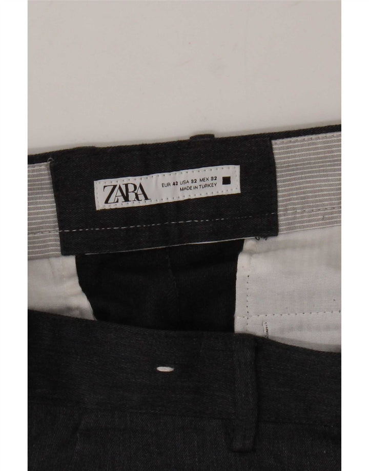 Pantaloni chino slim pentru bărbați Zara EU 42 Large W32 L32 Gri